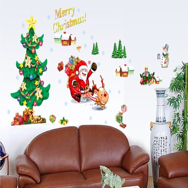 Sticker tematic - Mos Craciun, bradutul, sania si omul de zapada [7]