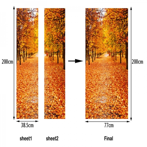 Sticker usa - Priveliste de toamna - 2 folii de 38,5x200 cm [6]