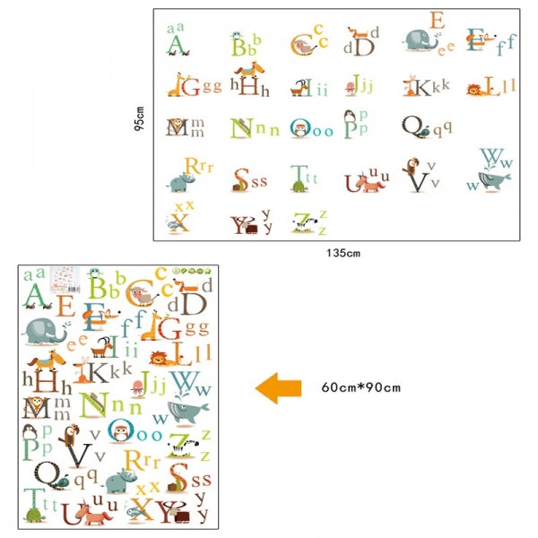 Stickere decorative copii - litere si animale - litere animate  [3]