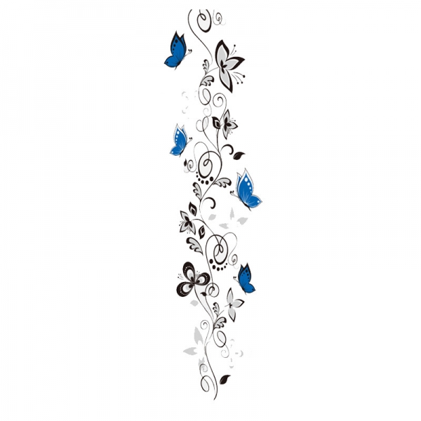 Stickere - Flori si fluturi albastri - 40x120 cm [6]
