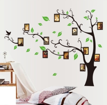 Stickere perete pentru camera de zi - Copac cu rame foto [2]