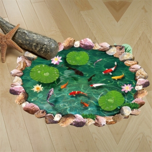 Autocolant 3D pentru podea - Pesti si nuferi - 60x90 cm [4]