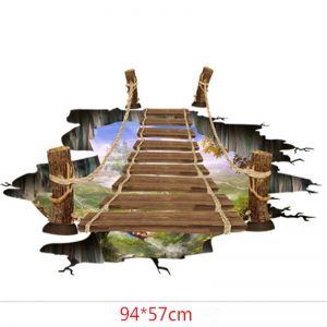 Sticker 3D pentru podea- Pod peste jungla - 57x94 cm [2]