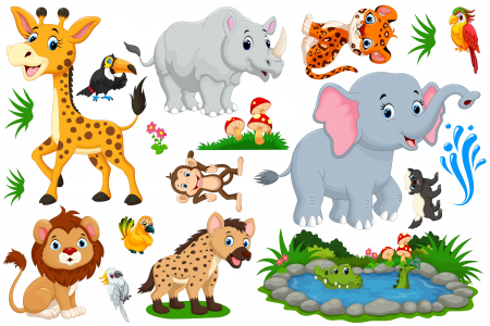 Autocolant camere copii - Animale in Savana - 2 coli de 60x90 cm [1]