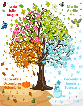 Stickere Decorative - Autocolant Copacul Anotimpurilor - 125x160 cm