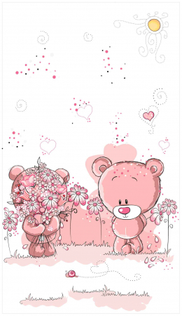 Stickere Decorative - Sticker Ursuleti Roz - 40x70 cm