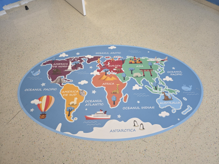 Autocolant de Podea - Harta Lumii pentru Copii [1]