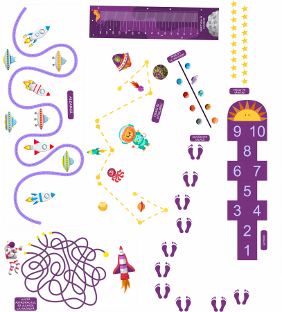 Stickere Decorative - Autocolant Joc de Podea, Spatiu