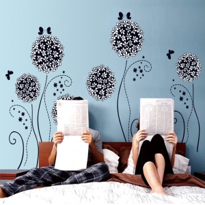 Autocolant decorativ - Flori si fluturi [3]