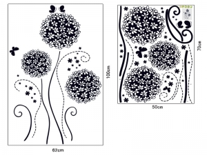 Autocolant decorativ - Flori si fluturi [6]