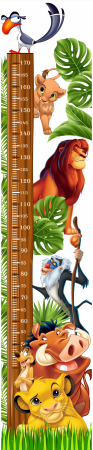 Sticker Masurator De Inaltime - Grafic De Crestere - Autocolant Masurator Inaltime Lion King, 40x190 cm