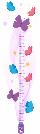 Sticker Masurator De Inaltime - Grafic De Crestere - Autocolant Masurator Inaltime Fluturasi, 60x200 cm