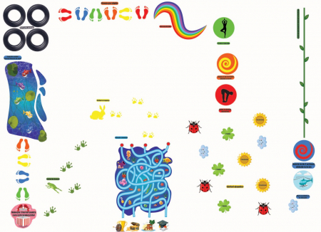 Stickere Educative - Litere, Numere, Tabla De Scris - Autocolant pentru Podea - Traseu Senzorial