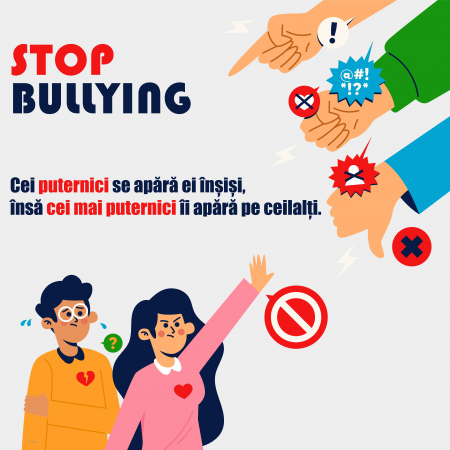 Stickere Decorative - Autocolant Puternic, Stop Bullying - 125x125 cm