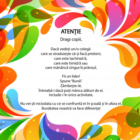 Stickere Decorative - Autocolant scoli - Mesaj Copii - 125x125 cm