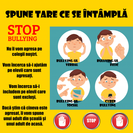 Stickere Decorative - Autocolant Stop Bullying - 125x125 cm