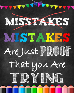 Stickere Decorative - Autocolante Motivationale - Mistakes are just proof that you are trying - 60x90 cm