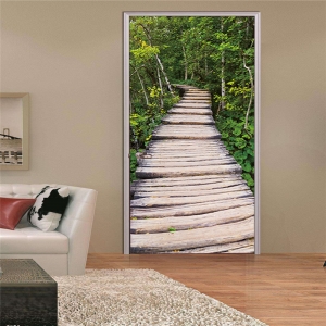 Autocolante usa - Scari de lemn in padure - 2 folii de 38,5x200 cm [4]