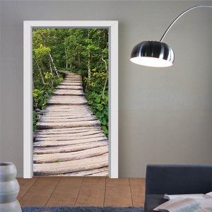 Autocolante usa - Scari de lemn in padure - 2 folii de 38,5x200 cm [2]