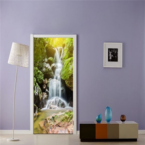 Autocolant usi interior - Cascada pe stanca - 2 folii de 38,5x200 cm [2]