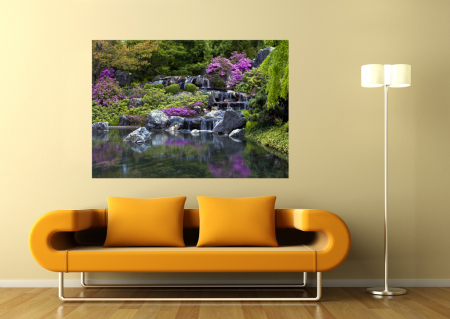 Fototapet Natura - Fototapet Cascada cu Flori Mov