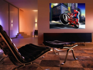Fototapet Spiderman si Motocicleta - 160x115 cm [1]