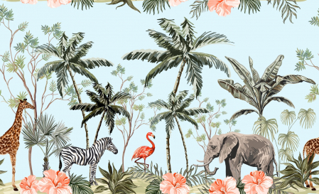 Fototapet Natura - Fototapet Watercolor Jungle