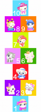 Stickere Decorative - Joc de podea Sotron, Pisicute