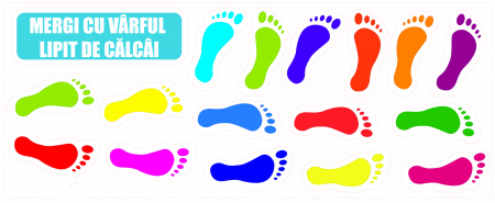 Stickere Decorative - Autocolante scoala podea - Talpi colorate