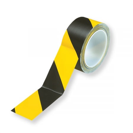 Banda adeziva marcare, PVC galben/negru, 50mm x 66m [0]
