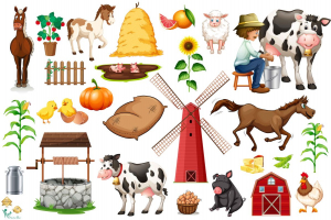 Stickere Fluturi, Animale, Pasari Si Pesti - Stickere La Ferma - 60x90 cm