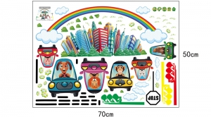 Sticker camera copii - Trafic sub curcubeu - 98x63 cm [7]
