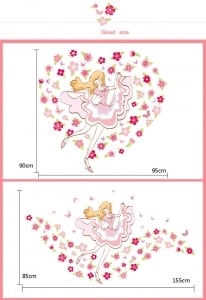 Sticker camera fete  - Balerina printre flori [2]