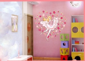 Sticker camera fete  - Balerina printre flori [3]