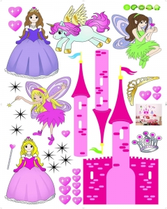 Sticker camere fetite- Castel cu printese [2]