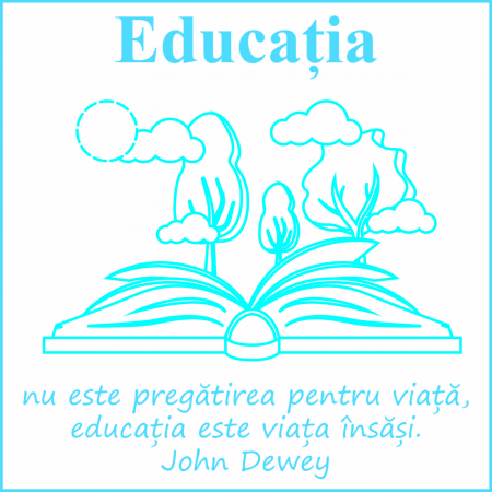 Stickere Educative - Litere, Numere, Tabla De Scris - Sticker citat Educatia este Viata