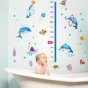 Sticker copii masurator inaltime - Joaca cu delfinii - Grafic de crestere [1]