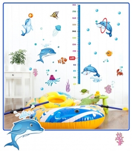 Sticker copii masurator inaltime - Joaca cu delfinii - Grafic de crestere [4]