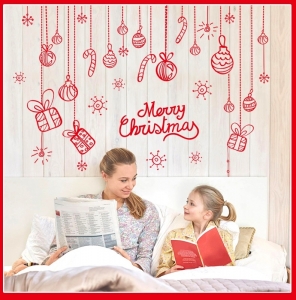 Sticker Craciun - Merry Christmas! - globuri si cadouri [3]