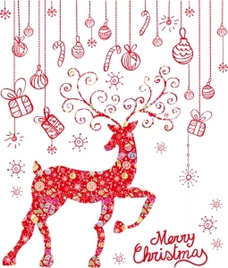 Sticker Craciun - Merry Christmas! - globuri si cadouri [0]