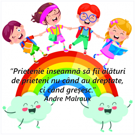 Stickere Decorative - Sticker Curcubeu si Prieteni - 60x60 cm