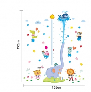Sticker de perete camere copii - Grafic de crestere cu animale- masurator inaltime [4]
