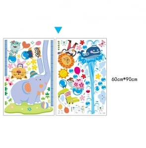 Sticker de perete camere copii - Grafic de crestere cu animale- masurator inaltime [5]