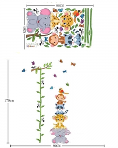 Sticker de perete copii - Grafic de crestere cu animale si fluturi - masurator inaltime [3]