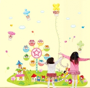 Sticker decorare camere copii - Masurator de inaltime - Parcul de distractii [1]