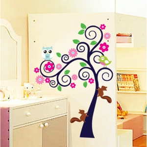Sticker decorativ camera copii - Copac carliontat [1]
