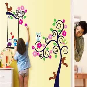 Sticker decorativ camera copii - Copac carliontat [3]