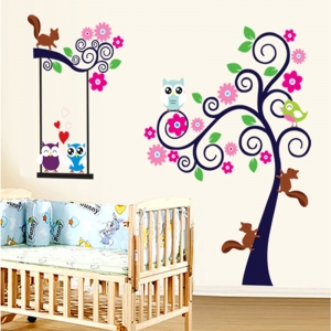 Sticker decorativ camera copii - Copac carliontat [2]