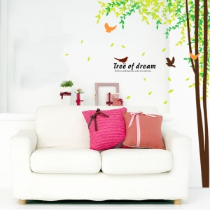 Sticker decorativ camera de zi - Padure si pasari [4]