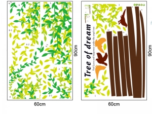 Sticker decorativ camera de zi - Padure si pasari [3]